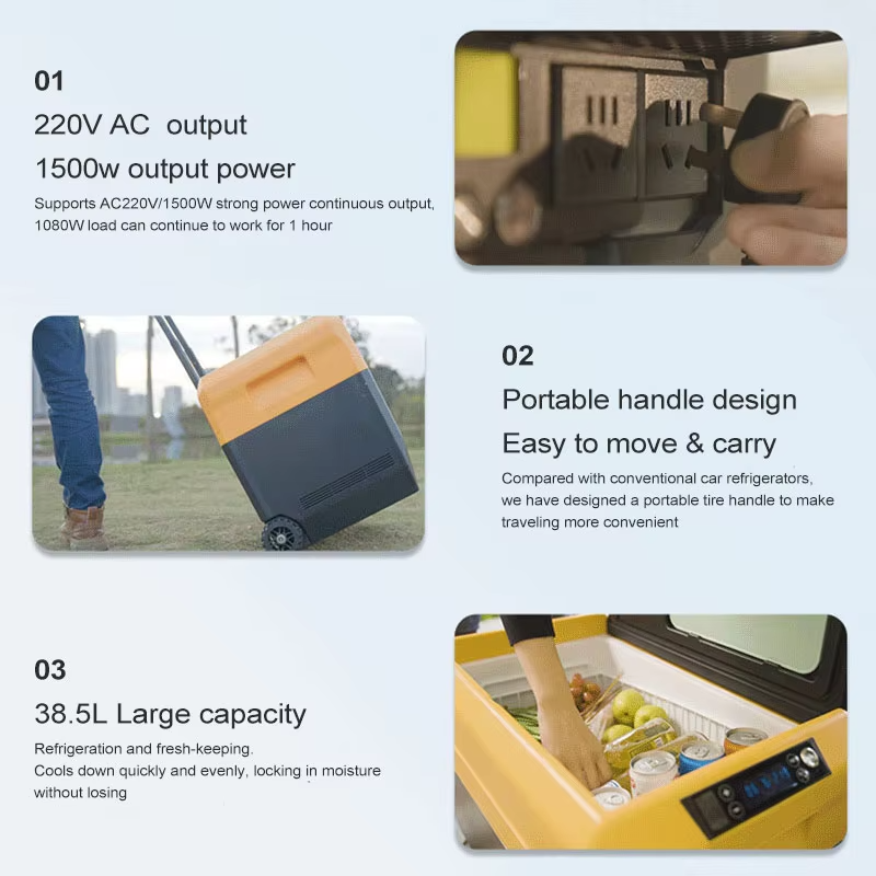 2025 New 1080Wh 38.5L Portable Power Station with Emergency Charging and Freezing Functions, Perfect for Outdoor Camping