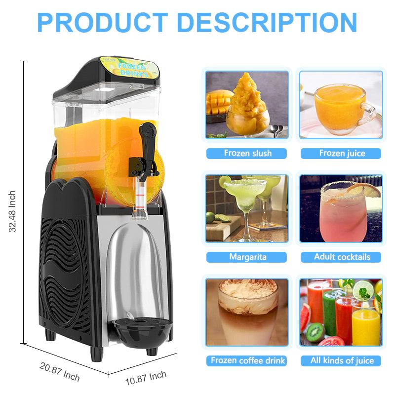 GSEICE Margarita Machine for Home, Slushie Machine 3.2 Gallon Slushy Maker Machine for Slushy’s, Frozen Drinks, 580W Slushy Machine for Family, Birthday, Wedding Party Black Color - GSEICE