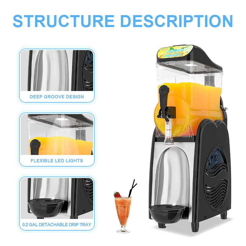 GSEICE Margarita Machine for Home, Slushie Machine 3.2 Gallon Slushy Maker Machine for Slushy’s, Frozen Drinks, 580W Slushy Machine for Family, Birthday, Wedding Party Black Color - GSEICE